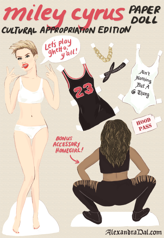 'Miley Cyrus Cultural Appropriation Paper Doll' by AlexandraDal