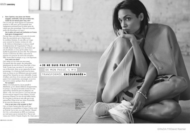 Rosario Dawson for Grazia France January 2015 photographed by David Roemer